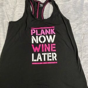 Workout Tank ladies large plank / wine